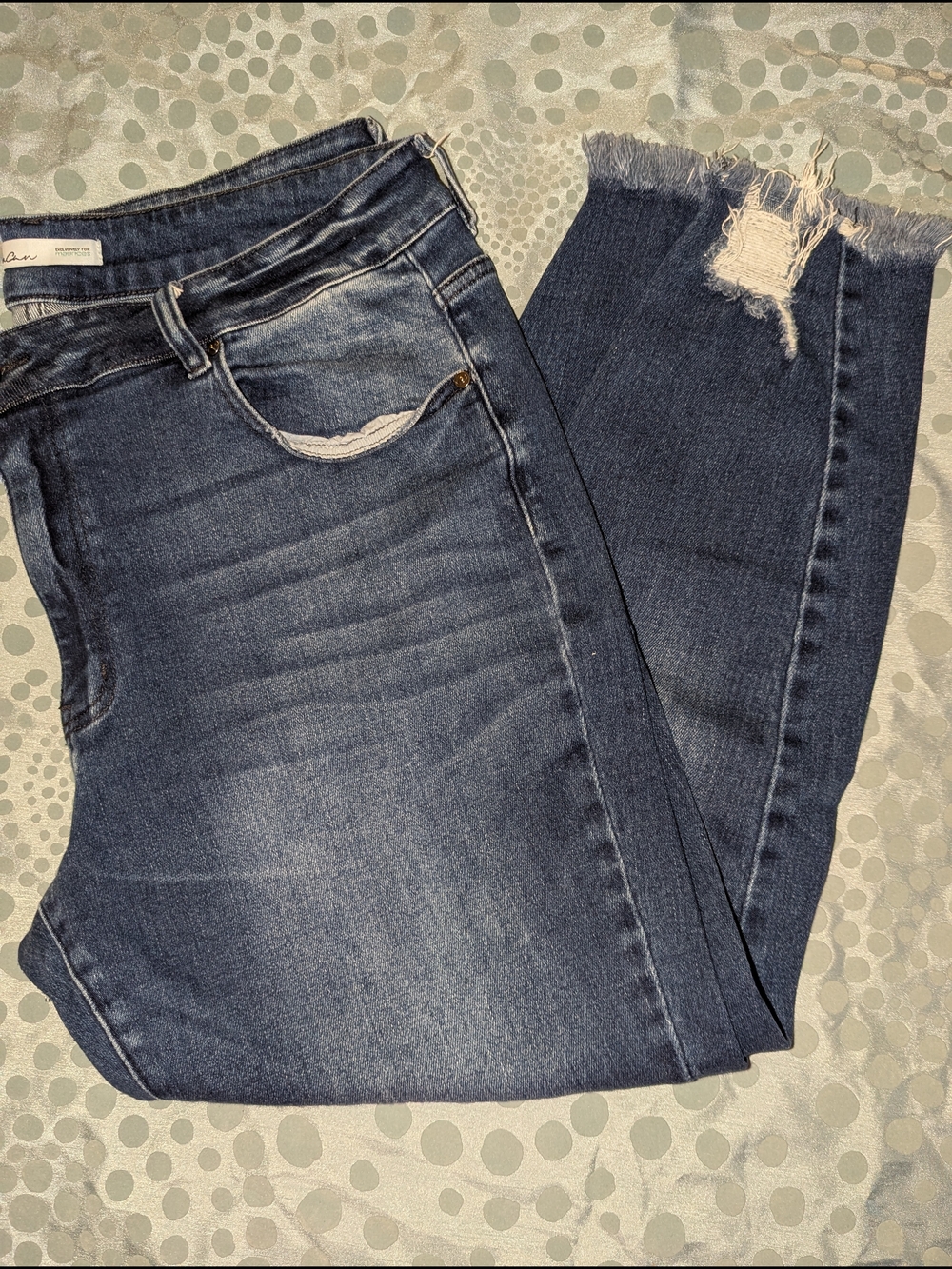 KanCan Dark Blue Distressed Ankle Jeans Woman's Plus Size 20